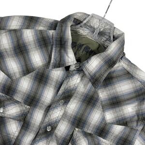 Gotcha Mens S Plaid Western Snap Front Long Sleeve Shirt Country‎ Workwear